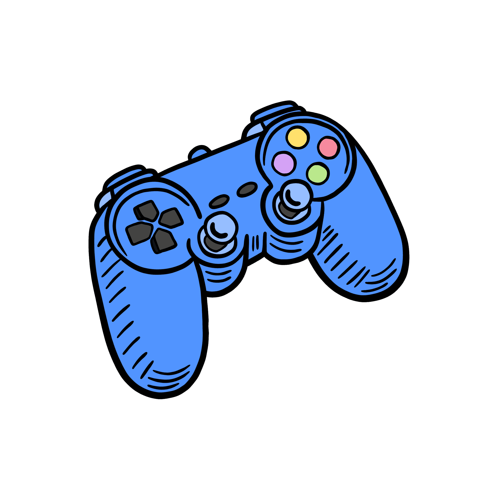 Simple German Story about friends; Illustration depicts a video game controller.