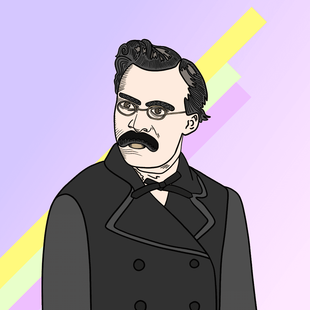 illustration of German philosopher Friedrich Nietzsche