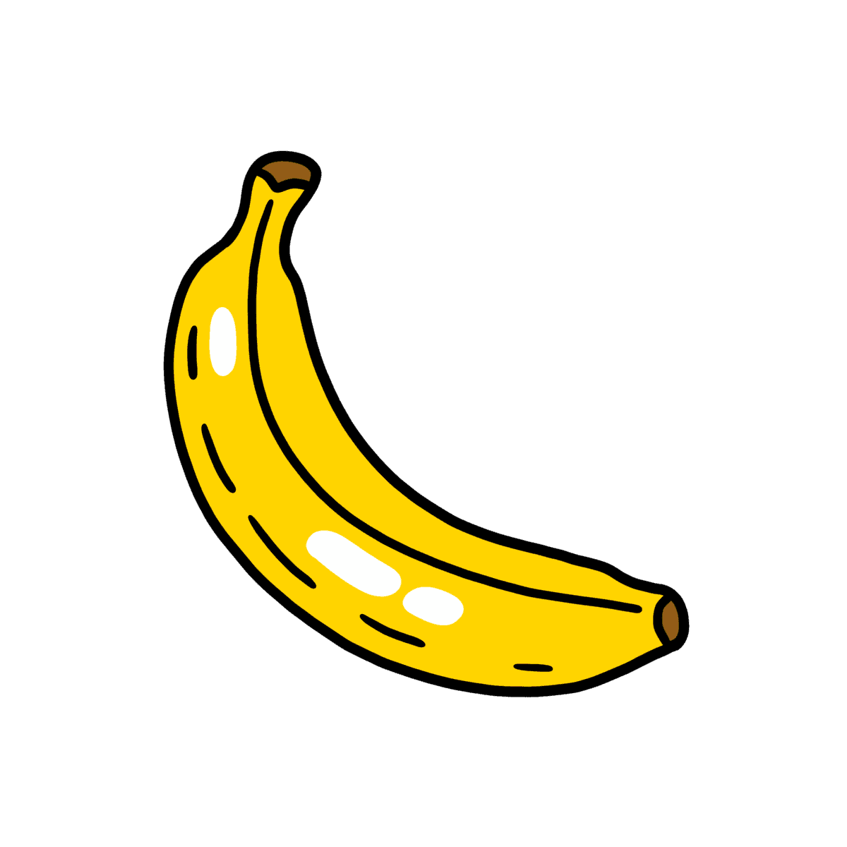 Simple German Story about Fruits; Illustration depicts a Banana.